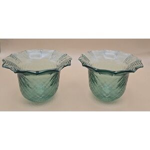 Vintage Aqua Bowl Made From Recycled High Quality Glass Diamond Cut